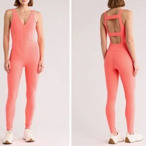 NWT free people never better neon coral pink onesie